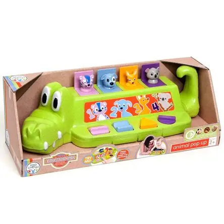 Juguete Didactico Roo Crew - Cocodrilo Pop-Up Interactivo Fatto A Mano