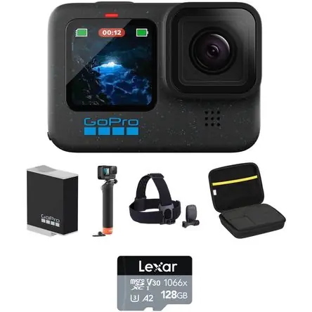 Ultima Occasione Paquete de Accesorios de Montaje GoPro HERO12 Black: Cámara de Acción, Batería 2-Pack, Mango Flotant