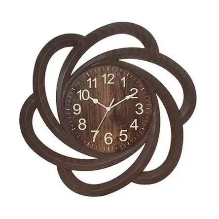 Artigianale Reloj De Pared Elegante Comedor Cocina Hogar 40cm Marrón Oscuro