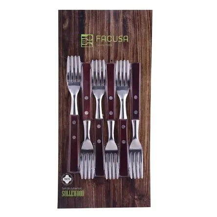Set de 6 Tenedores de Mesa SOLLEWOOD en Acero Inoxidable – FACUSA 10286360 Garanzia Inclusa