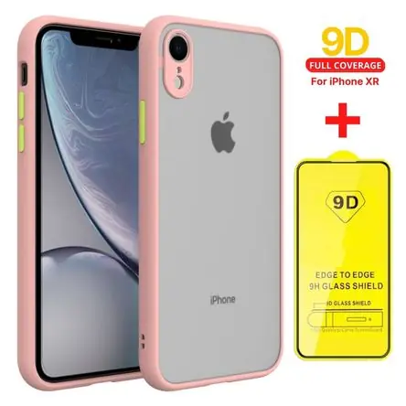 Subito Disponibile Case Funda Mate Antishock + Mica 9D iPhone XR - Rosado