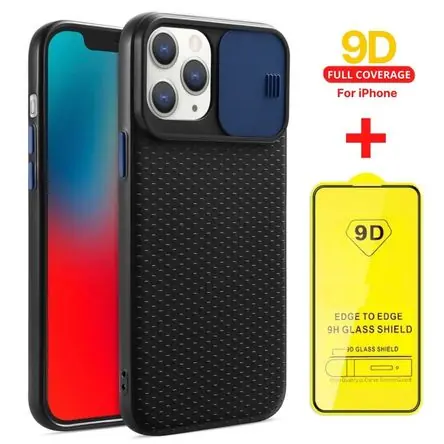 Case Funda Camshield Antishock + Mica 9D iPhone 12 Mini - Azul Popolare