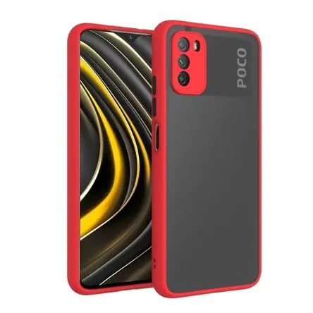 Popolare Case Funda Mate Antishock Compatible con Xiaomi Poco M3 - Rojo