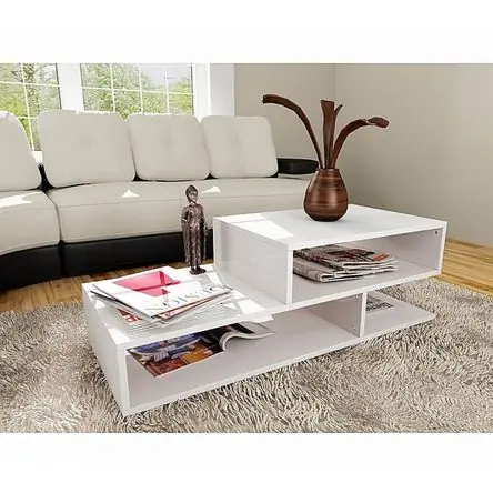 Fatto A Mano Mesa de Centro Moderna Thais Blanco