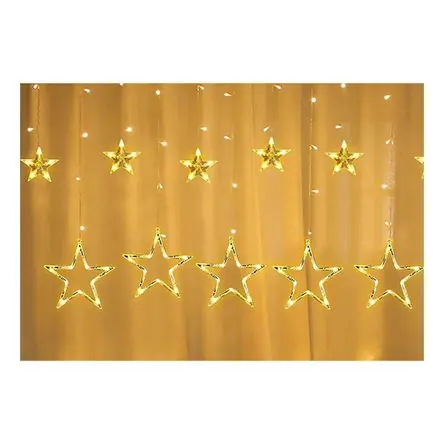 Compra Online Guirnalda de Luces LED Navidad con Forma Cascada Estrellas Amarillas