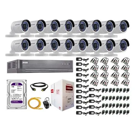 Kit 16 Cámaras de Seguridad Exterior Hikvision Full Hd 1080P + Disco 1Tb Offerta