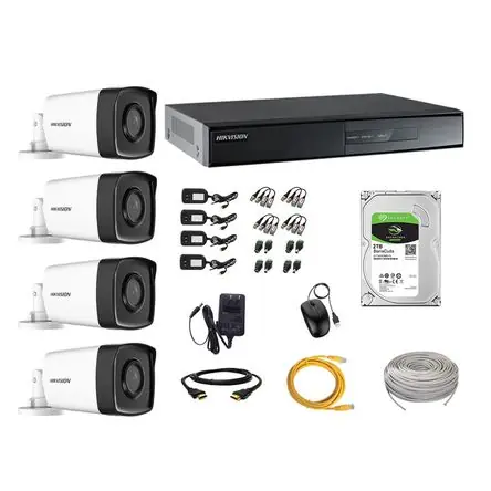 Premium Kit 4 Cámaras de Seguridad Exterior It3F Hikvision Full Hd 1080P P2p + Disco 2Tb Wd