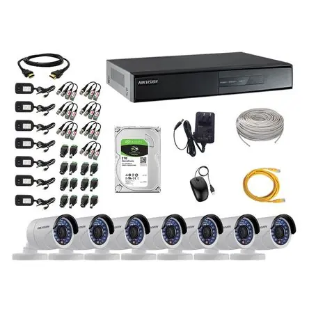 Ordina Subito Kit 7 Cámaras de Seguridad Exterior Hikvision Full Hd 1080P + Disco 2Tb