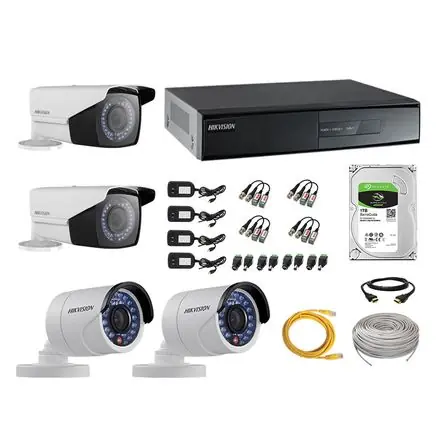 Kit 4 Cámaras de Seguridad Exterior Varifocal Hikvision Full Hd 1080P + Disco 1Tb Wd Ultima Occasione