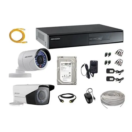 Kit 2 Cámaras de Seguridad Exterior Varifocal Hikvision Full Hd 1080P + Disco 500Gb P2P Subito Disponibile
