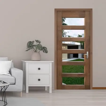 Puerta vidriada Alcala 85cm + marco + 4 bisagras Dimfer Autentico