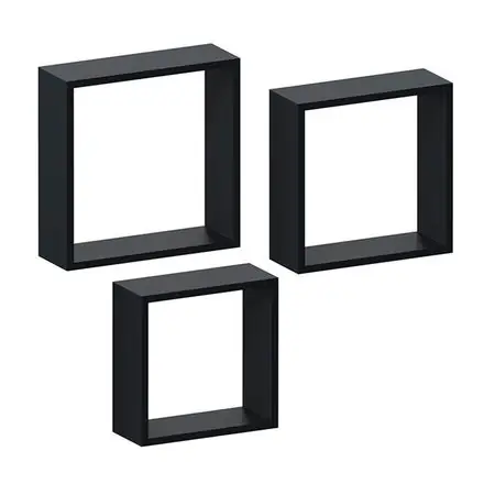 Offerta Del Giorno Set de 3 cubos Negro Spaceo