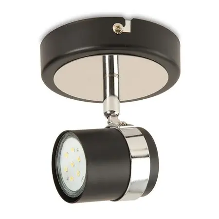 Moderno Spot LED Verónica Negro 1 Luz Orange