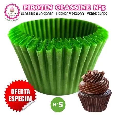 Subito Disponibile Pirotin a la Grasa Horneable Verde Claro Número 5 para Repostería 1000 unidades