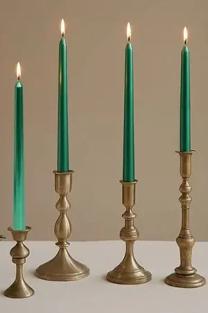 Set de 4 Velas Verdes Satinadas Cuentos del Bosque Ordina Subito