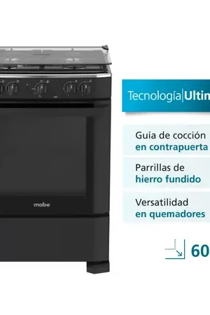 Offerta Cocina de pie Cmp6010fn0 a Gas Mabe 60cm Negro