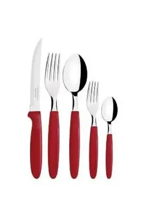 Jgo De Cubiertos X30 Pzas Ipanema Rojo Fatto A Mano