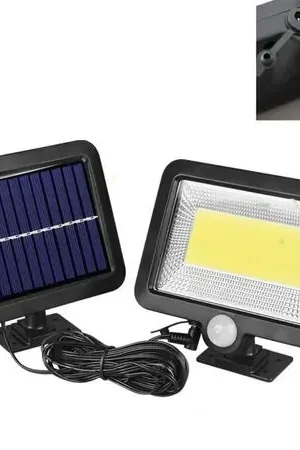 Lampara Reflector Panel Solar para Exteriores cob Cable Luz LED Premium