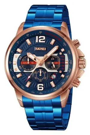 Nuovo Arrivo Reloj Skmei 9332 AZUL BORDES ORO ROSA fecha analógo cronómetro Rosa