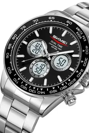 Di Tendenza Reloj Skmei 2505 Plateado Correa Acero Digital Analogo