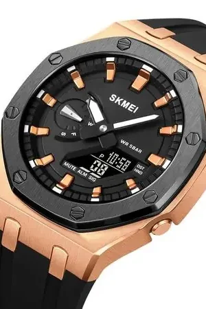 Premium Reloj Skmei 2243 NEGRO Correa Silicona Hora Mundial