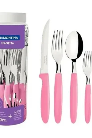 Set de cubiertos x 30 Piezas Tramontina rosado Ultima Occasione