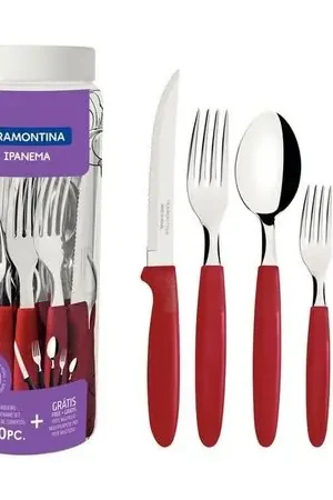 Must-Have Cubiertos x 30 Piezas Tramontina rojo