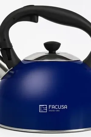 Tetera Facusa de 3 litros Azul con Silbador - 100% Garantia acero mango negro Must-Have