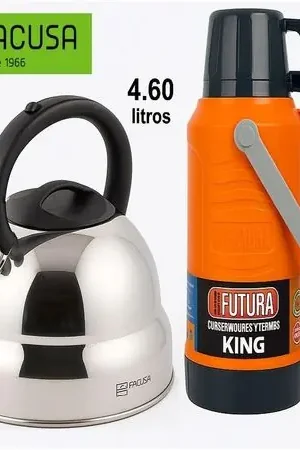 Combo GIGANTE  Tetera 4.60 litros FACUSA  + Termo 3.20 litros Futura acero Soddisfatti O Rimborsati