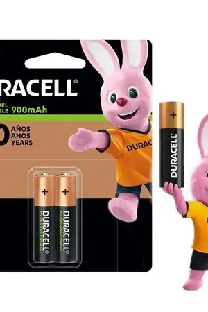 Pilas AAA Recargables DURACELL 900mAh Blister x 2 Unidades Baterias Offerta Del Giorno