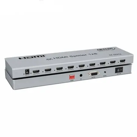 Splitter HDMI 1x8 Metalico 2.0 4K 60Hz 8 pantallas HDCP 2.3 RS232 Lusso