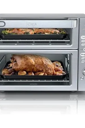 Non Perdere Ninja Horno doble XL DCT601, freidora de aire 12 en 1, SmartFinish | Acero