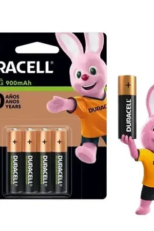 Pilas AAA Recargables DURACELL 900mAh Blister x 4 Unidades Baterias Promozione