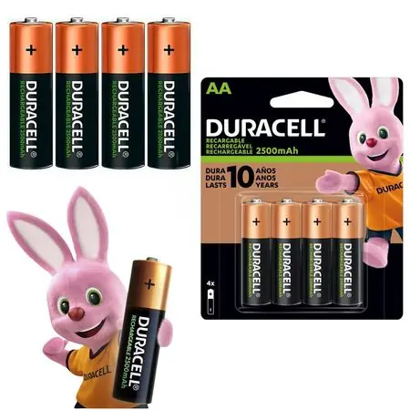Pilas AA Recargables DURACELL 2500mAh Blister x 4 Unidades Baterias Offerta