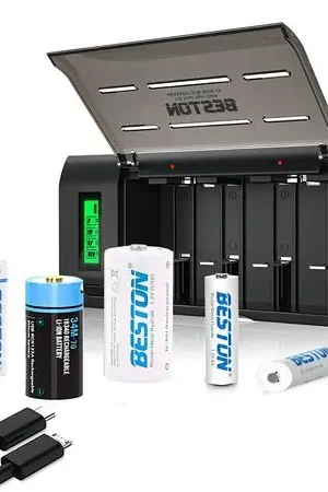 Cargador de Pilas Baterías Recargables AA AAA C D 9V Pantalla LCD Occasione