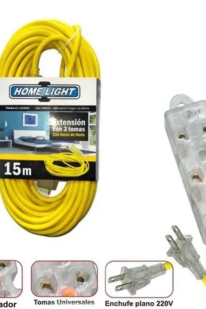 Acquista Ora Extensión Eléctrica Cable Vulcanizado de 3 Tomas 15 Metros Home LIGHT