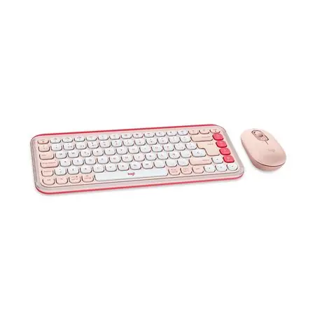 KIT LOGITECH TECLADO Y MOUSE POP ICON ROSADO A Buon Prezzo