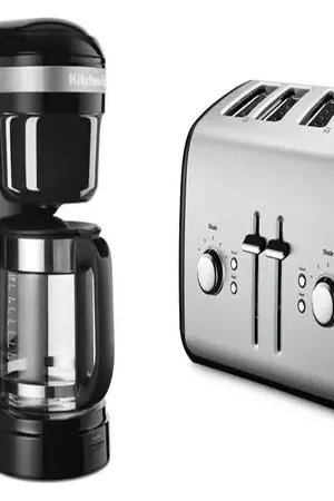 Esclusivo KitchenAid, set cafetera 12 qt / 11.4 L + tostadora 4 rebanadas