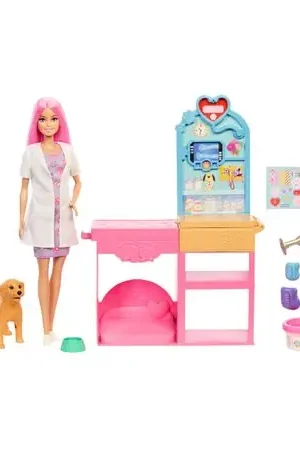 Set De Juego Barbie Veterinaria Con Mascotas Non Perdere