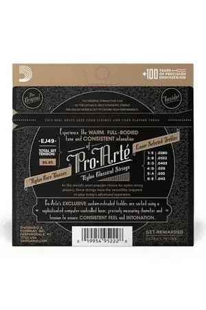 Cuerdas Daddario Pro Arte EJ49 Bronce Wound Clear Nylon Moderno