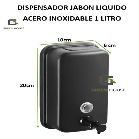 DISPENSADOR DE JABON LIQUIDO 1 LITRO NEGRO ACERO INOXIDABLE Vendita Finale