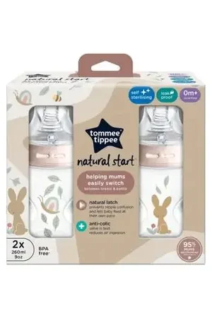 Mamadera Biberon Set X2 Tommee Tippee 260ml Color Rosa Claro Natural Start Lusso