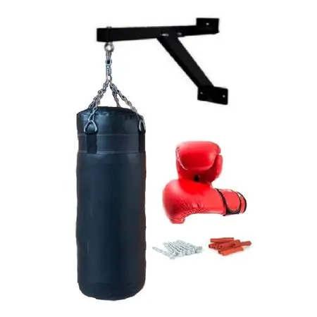 Saco de Boxeo LLeno de 150 CM. con Rack , Cadena y Guantes Ultime Pezzi