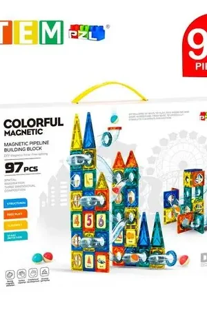 Offerta Del Giorno Bloques Magnéticos Didácticos STEM PZL COLORFUL Caja 97 Piezas