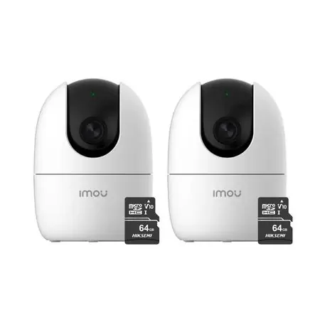 Kit de 2 Cámara Seguridad Wifi Imou IPC A22 Full HD + Micro SD 64GB lente 360 para interiores Spedito Oggi