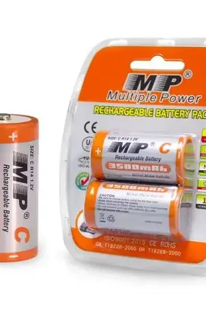 2 Baterias de Litio Recargable Tipo C Pilas 1.2V 3500mAh MP Mediana Non Perdere