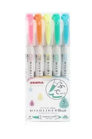 Zebra Mildliner Brush Pen - Fluorescent set Ultime Pezzi