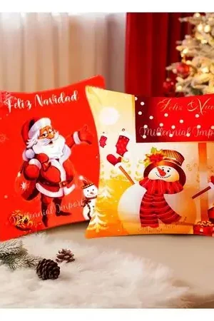 Di Marca Juego 2 Fundas Navideñas para Cojín 45x45 cm Diseño Doble Cara Multicolor