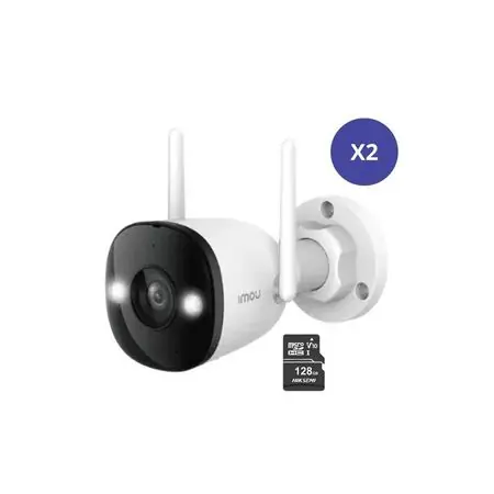Kit 2 Camara seguridad Wifi IMOU Bullet 3 2K 3MP + Micro SD 128GB Exterior Nocturna Color Vendita Finale