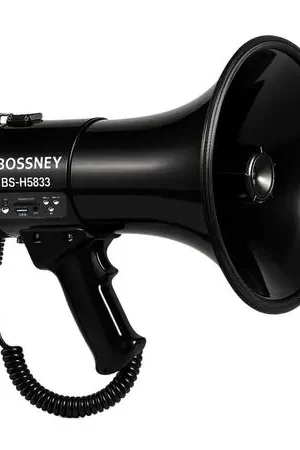 Megáfono Bossney 80W Recargable con Micrófono Grabación 300s y Sirena BS-H9833 Ultime Pezzi